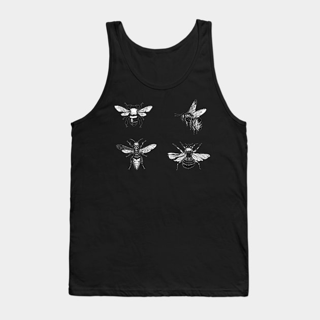 Black and White Honeybee Collection Tank Top by julyperson